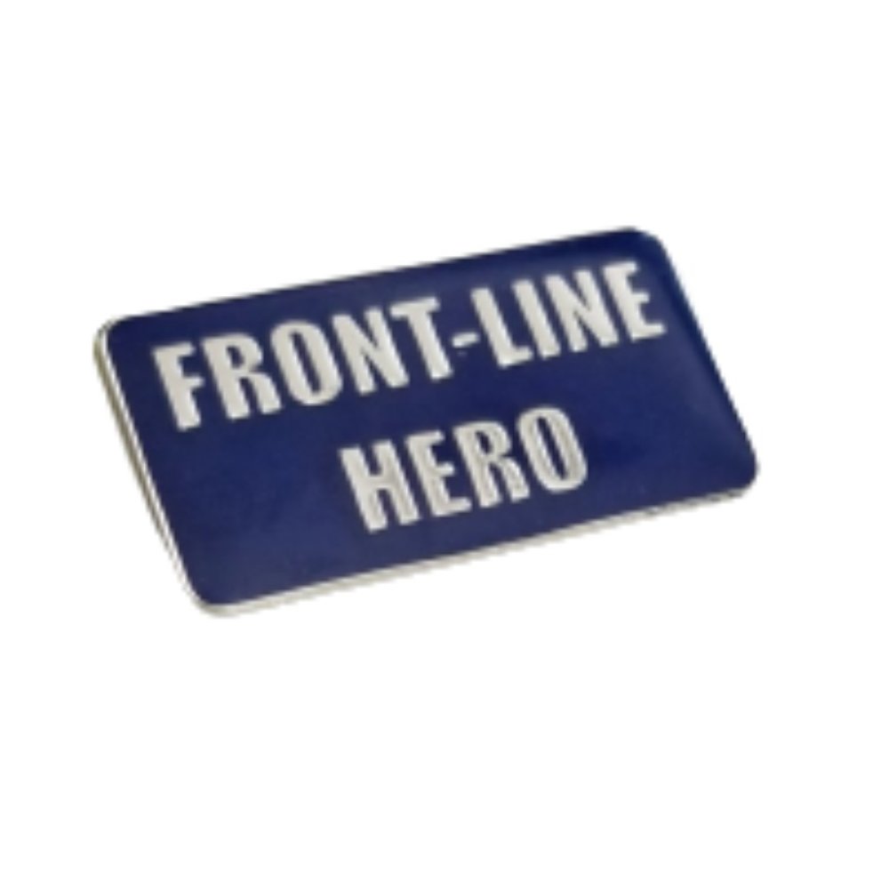 Front‑Line Hero Enamel Tac Pin Navy Silver 1" Unisex New - Picture 2 of 9